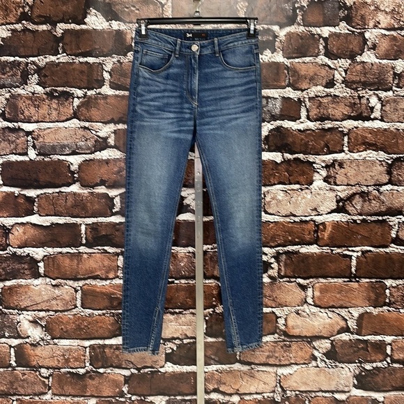3x1 Denim Jeans Skinny Split Hem Blue Denim Sterling Size 26 - Picture 3 of 12